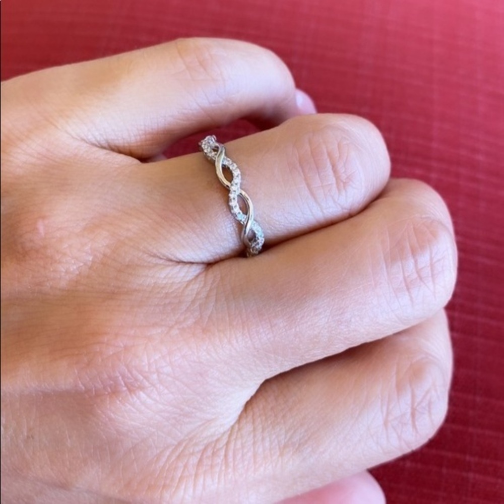 925 Sterling silver CZ infinity wedding Band available sizes 5 6 7 8 9